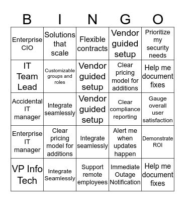 Jobs to be Done Bingo Card
