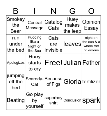 ELA 3rd grade Bingo Card