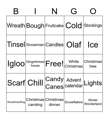 Merry Christmas  Bingo Card