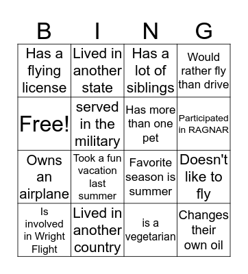 Holiday Festivus Bingo Card