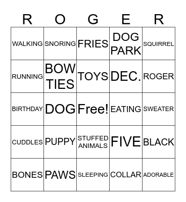 Roger Day! Bingo Card