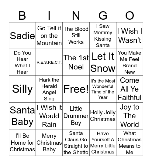 UBC CHRISTMAS MUSIC  Bingo Card