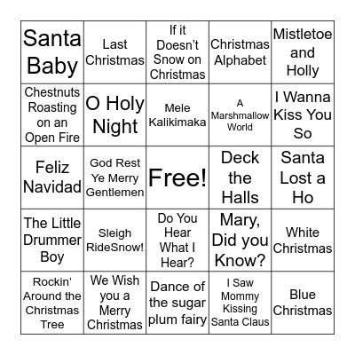 Jingle Bell Bingo! Bingo Card