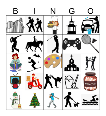 Things to Do Bingo Card