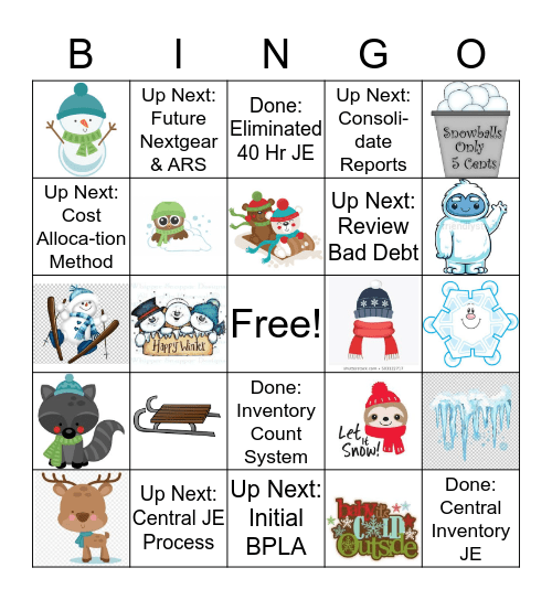 Record To Report Bingo Card