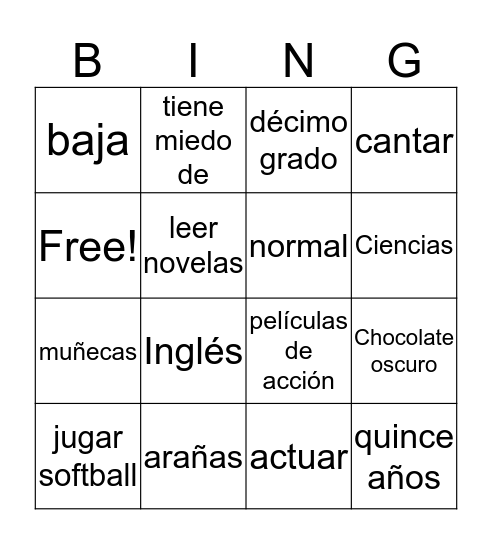 Sami Bingo Card