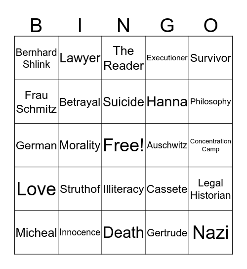 The Reader Bingo Card