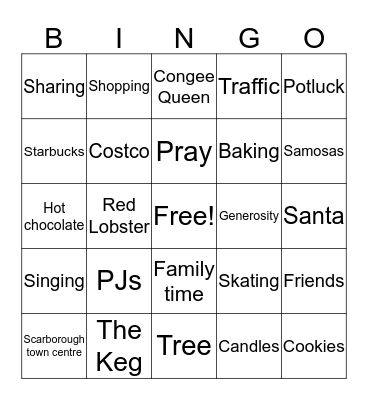 Holiday time in Scarborough Bingo Card