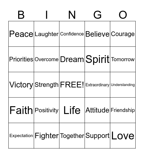 SURVIVORS Bingo Card