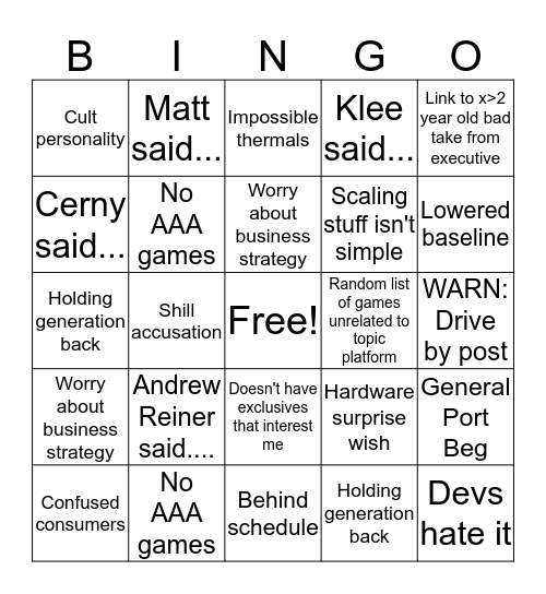 Era thread bingo Card