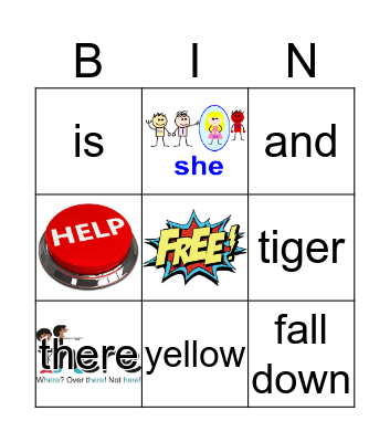 Sight Words Bingo Card
