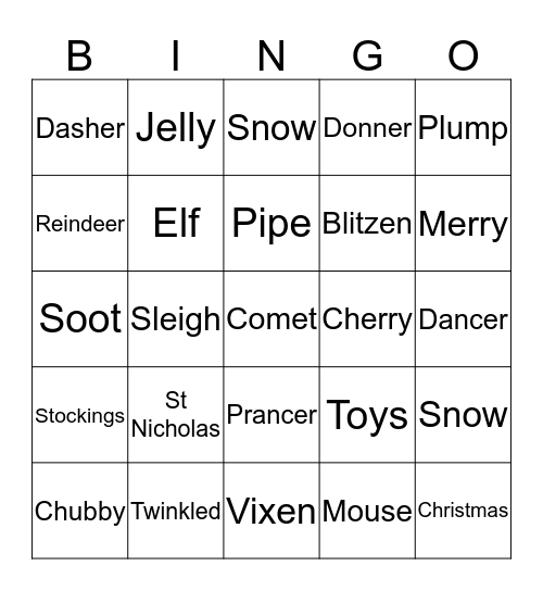 Xmas Bingo Card