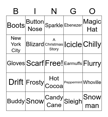 Holiday BINGO Card