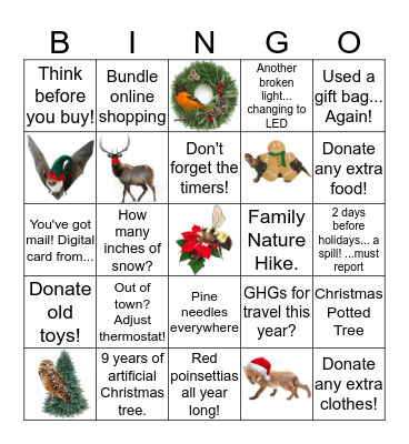 ENVIRONMENTAL HOLIDAY Bingo Card