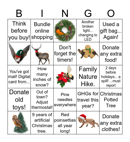 ENVIRONMENTAL HOLIDAY Bingo Card