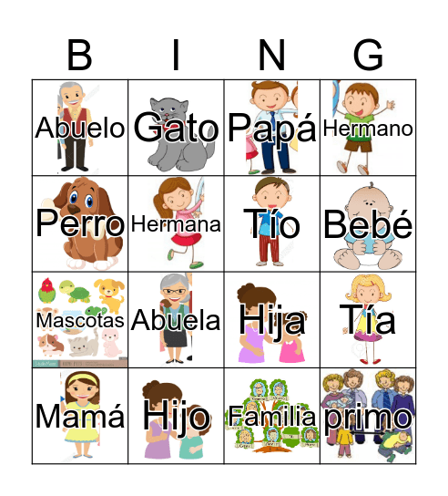 La Familia Bingo Card