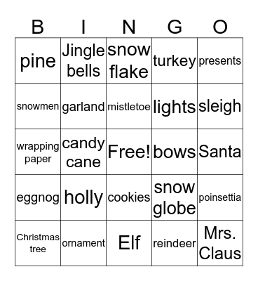 Christmas Bingo Card