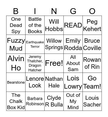 Battle of the Books Bingo Card