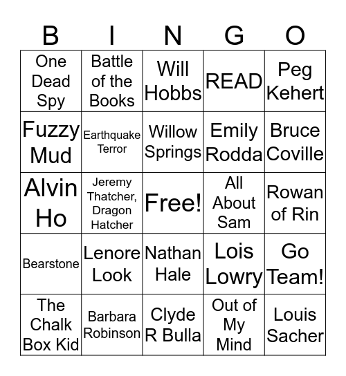 Battle of the Books Bingo Card