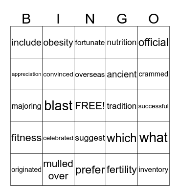 Mother's Day Bingo Card