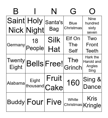 christmas Bingo Card