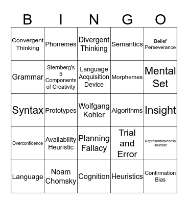 Unit 7 70-100 Bingo Card