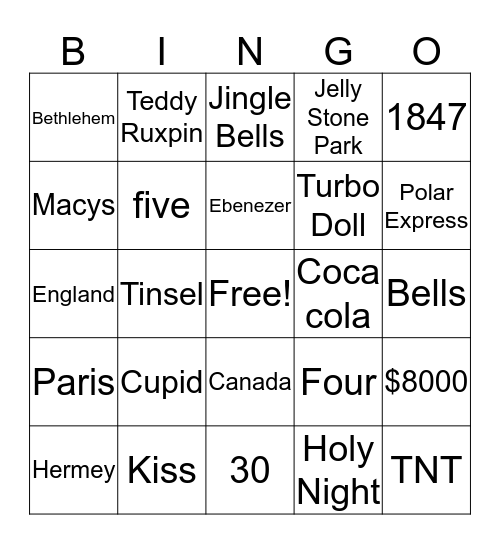 Christmas Bingo Card