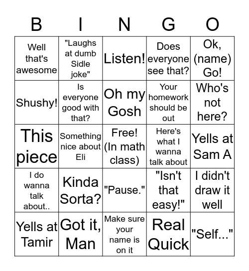 Mrs. Ralston Bingo Card