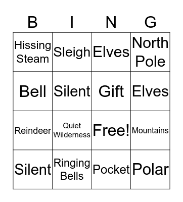 The Polar Express Bingo Card