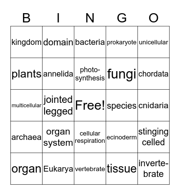 Life Science Midterm Exam Review Bingo Card
