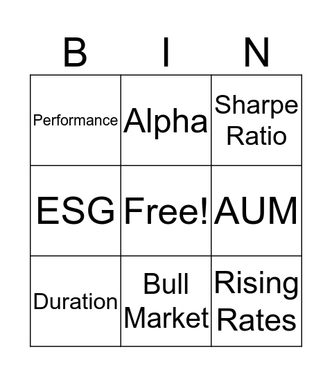 Wholesaler Bingo Card