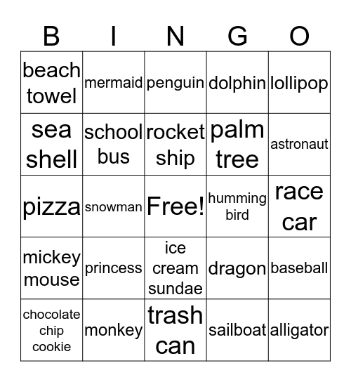 VV Bingo Card