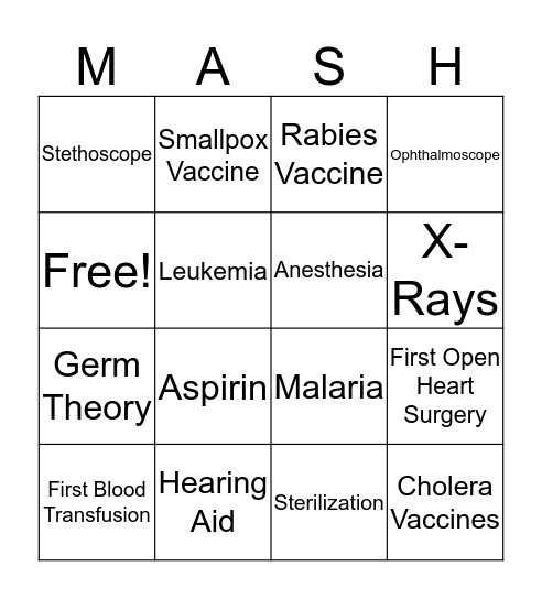 Monster Medicine  Bingo Card