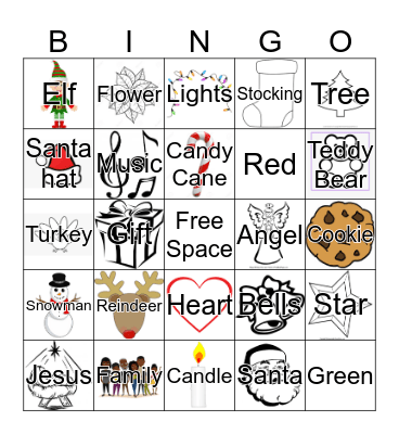 Camille's Christmas Bingo Card
