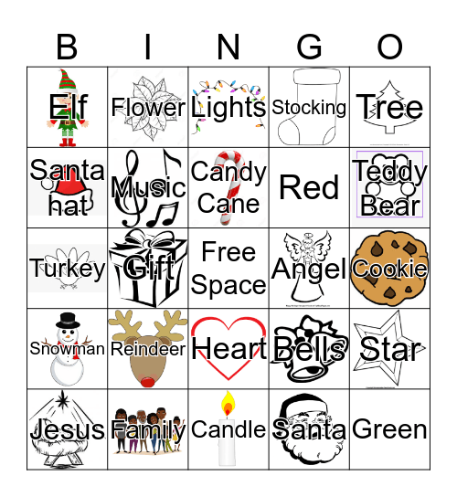 Camille's Christmas Bingo Card