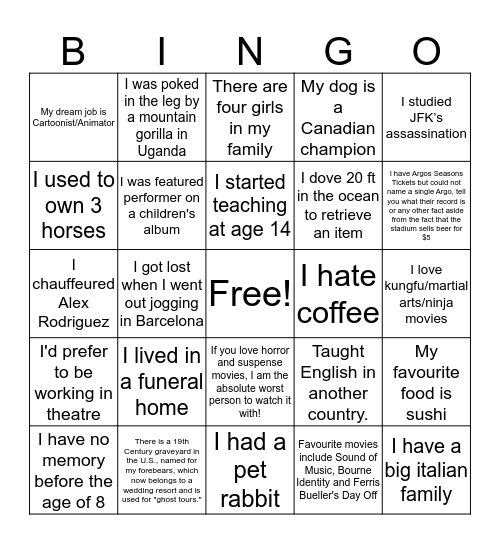 12th Floor Holiday Bingo! Bingo Card