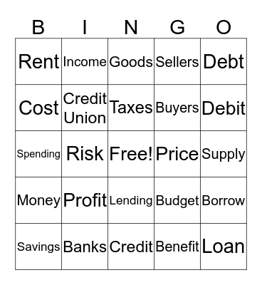 Banking Bingo Card