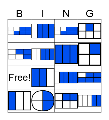 Fraction Bingo Card