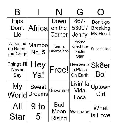 SPD Christmas Party Bingo Card