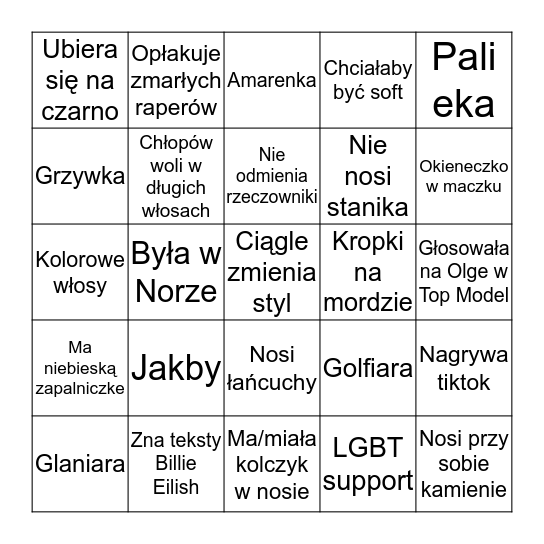 Gorzowska alternatywka starter pack Bingo Card