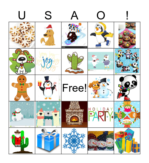 USAO Holiday Party Bingo Card