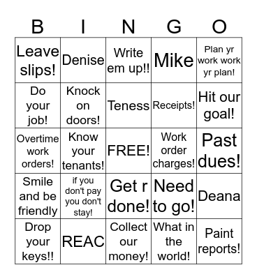 Gray Bingo Card