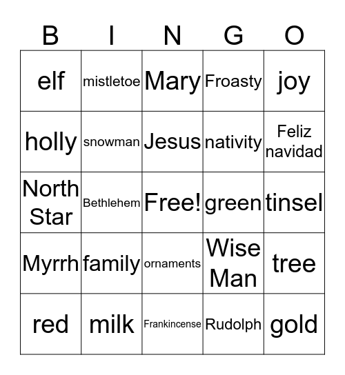 Makayla  R Bingo Card