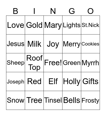 Alice Bingo Card