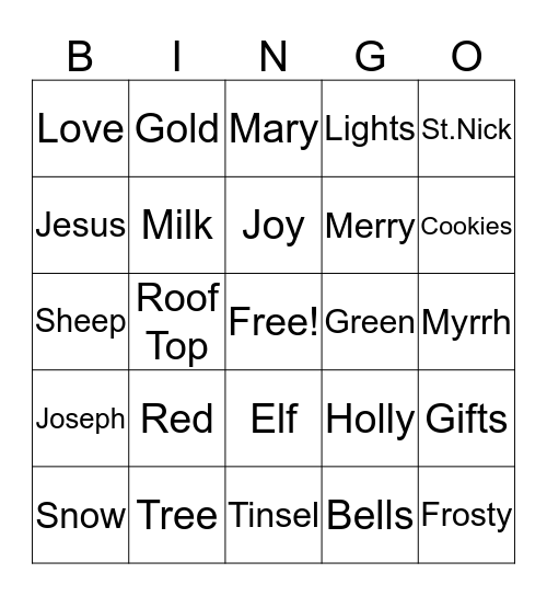 Alice Bingo Card