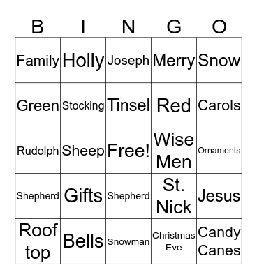 Sam Bingo Card