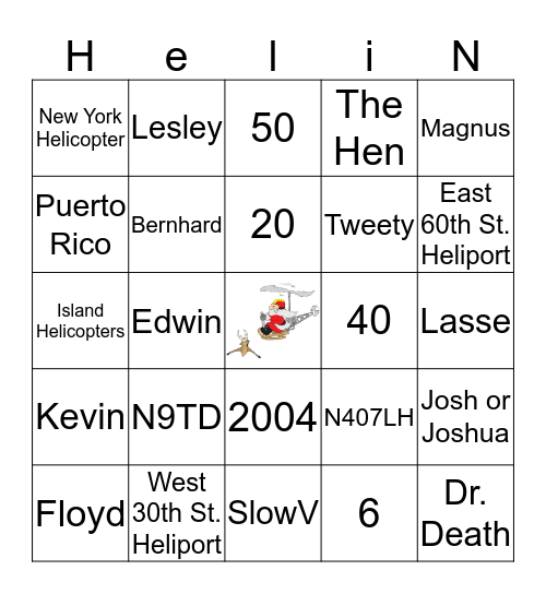 HeliNY Bingo Card