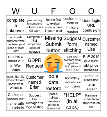 Wufoo! Bingo! Fun! Bingo Card