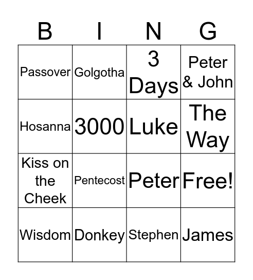 Bible 8 Final Exam Review #2 Bingo Card
