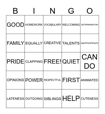 9 EAL BINGO Card